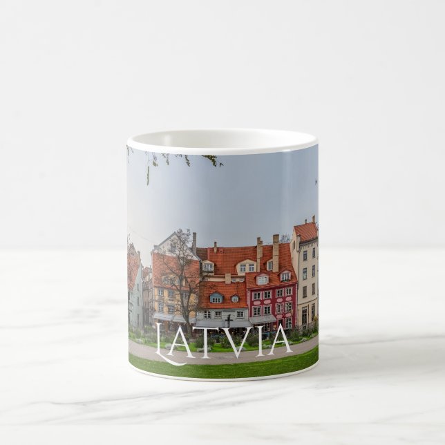 Old town of Riga in autumn Coffee Mug (Center)