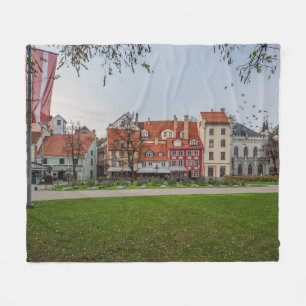 Old town of Riga in autumn Fleece Blanket