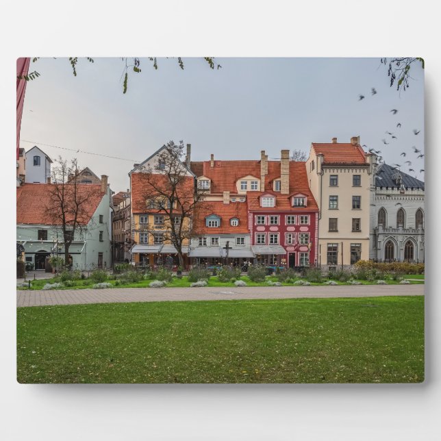 Old town of Riga in autumn Plaque (Front)