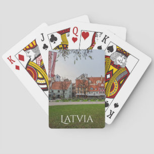 Old town of Riga in autumn Playing Cards