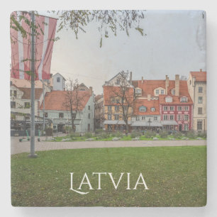 Old town of Riga in autumn Stone Coaster