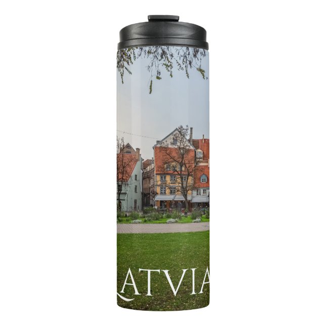 Old town of Riga in autumn Thermal Tumbler (Front)