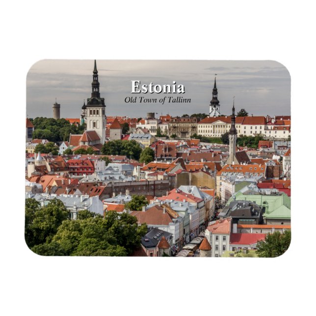 Old Town of Tallinn Estonia Magnet (Horizontal)