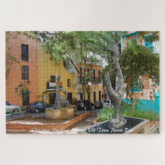 Old Town Puerto Rico. Christmas Greetings Jigsaw P Jigsaw Puzzle (Horizontal)