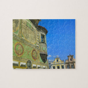 Old town square surrounded by 16th-century jigsaw puzzle