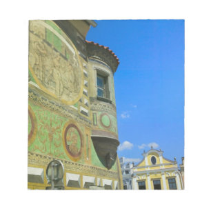 Old town square surrounded by 16th-century notepad