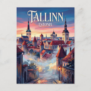 Old Town Tallinn Estonia Postcard
