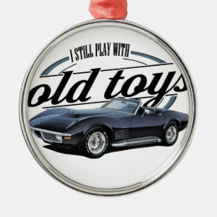 old toys black vette metal tree decoration