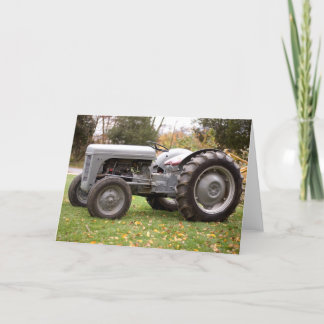 Old tractor in fall card
