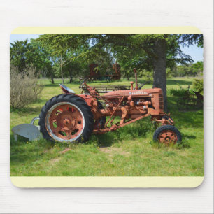 Old tractor in France Mouse Mat