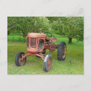 Old Tractor in the Orchard Postcard