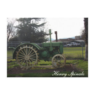 Old tractor of days gone by, photo on canvas 