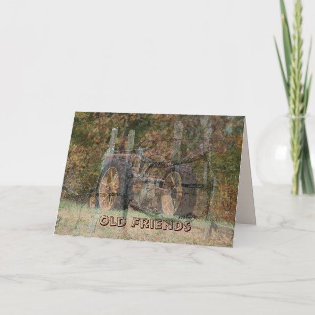 Old Tractor & Old Friends- customise Card (Front)
