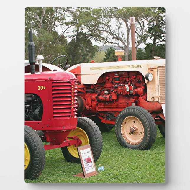 Old tractors farm machinery 2 plaque (Front)