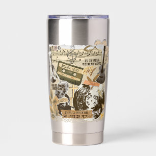 Old Traditional Christian Hymns Songs Collage Insulated Tumbler