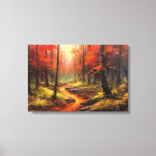 Old Trail in Japanese Forest Fine Art Canvas Print