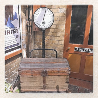 OLD TRAIN STATION GLASS COASTER
