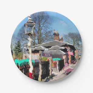 OLD TRAIN STATION PAPER PLATE