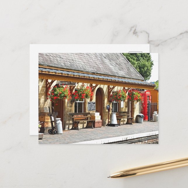 OLD TRAIN STATION  POSTCARD (Front/Back In Situ)