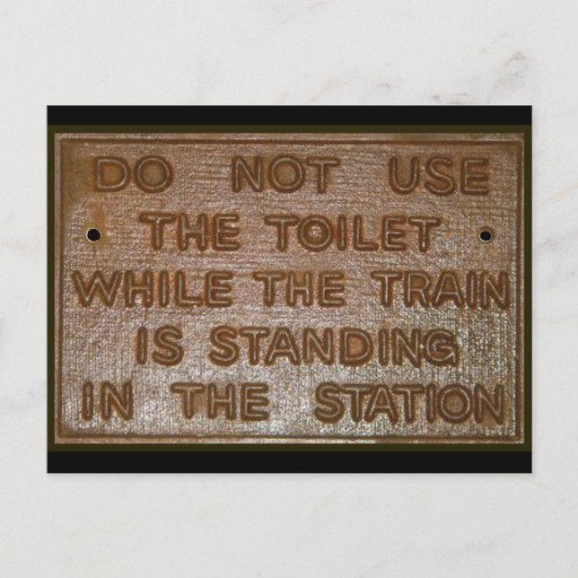 old train toilet sign postcard (Front)