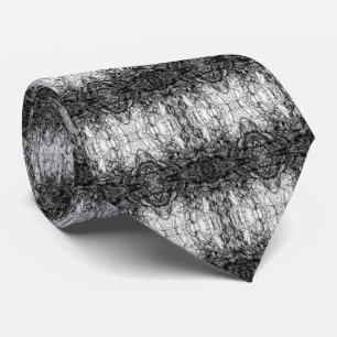Old Tree Bark Black And White Photo Pattern Design Tie