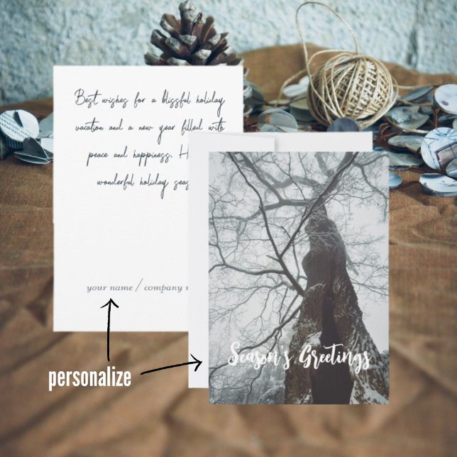 Old Tree in a Misty Forest Holiday Card (Creator Uploaded)