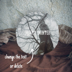 Old Tree in a Misty Forest Round Cushion