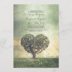 Old tree rustic country engagement party invitation