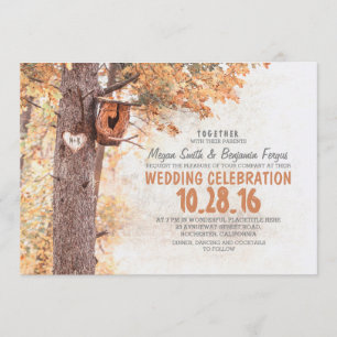 old tree rustic country wedding invitations