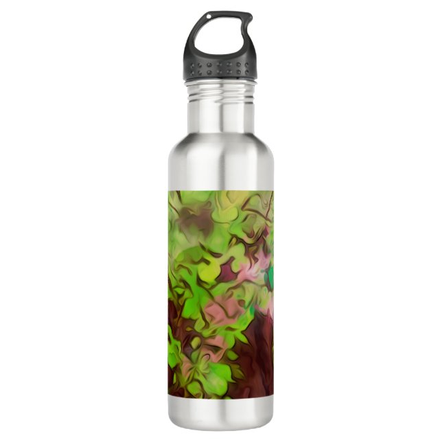 Old Tree Thick Branches Green and Purple Magic 710 Ml Water Bottle (Front)
