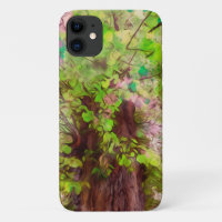 Old Tree Thick Branches Green and Purple Magic