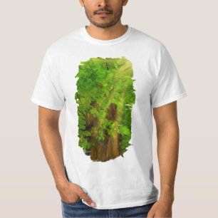 Old Tree Thick Branches Green And Sun T-Shirt