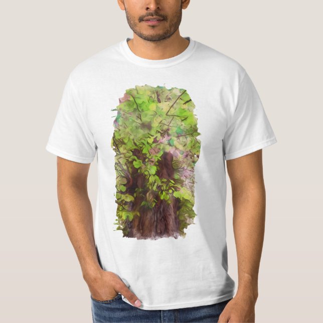 Old Tree Thick Branches Green & Purple Magic T-Shirt (Front)