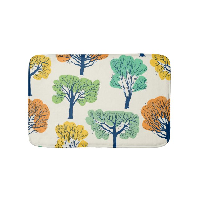 Old Trees Nature Seamless Pattern Bath Mat (Front)
