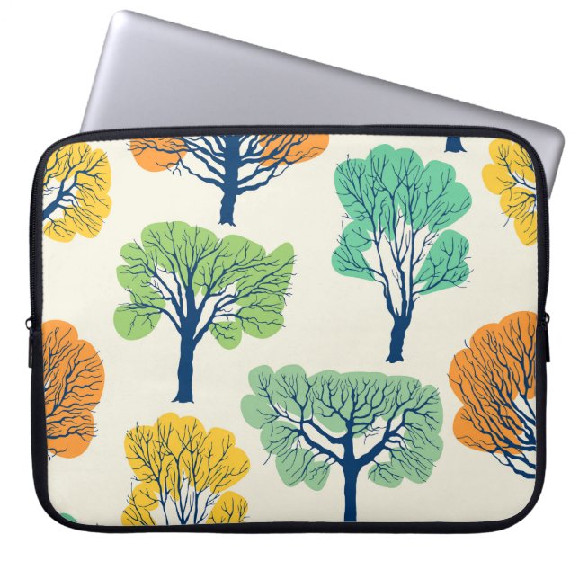 Old Trees Nature Seamless Pattern Laptop Sleeve (Front)
