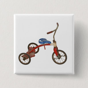 Old Tricycle 15 Cm Square Badge