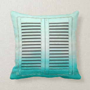 Old tropical colors window shutters cushion