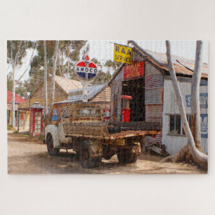Old truck and motor garage jigsaw puzzle