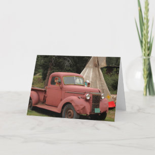 Old Truck and Teepee Greeting Card