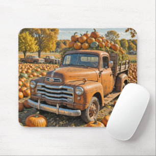 Old Truck Filled With Pumpkins Mouse Mat