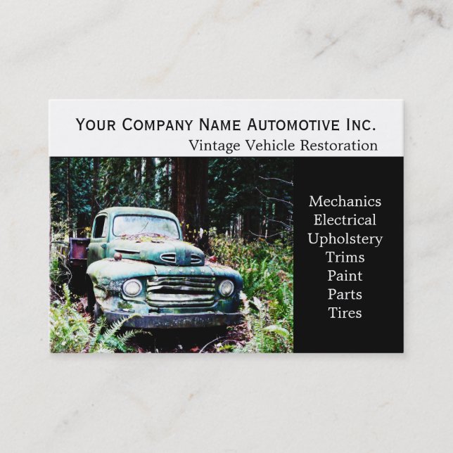 Old Truck  Repair Shop with Antique Truck Business Card (Front)