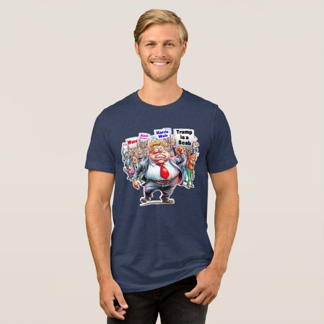 Old Trump is a Weird Anti Woman Scab Felon Tri-Blend Shirt (Front Full)