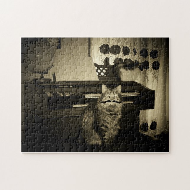 Old tyme play'em out cat jigsaw puzzle (Horizontal)