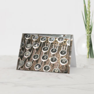 Old Typewriter Birthday Greeting Card