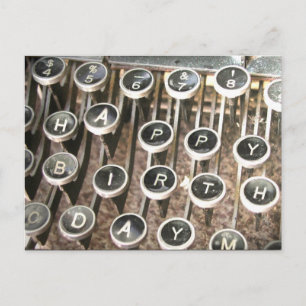 Old Typewriter Birthday Greeting Postcard