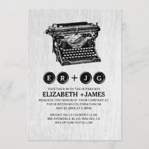Old Typewriter Keys Wedding Invitations