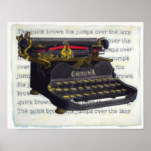 Old Typewriter Poster