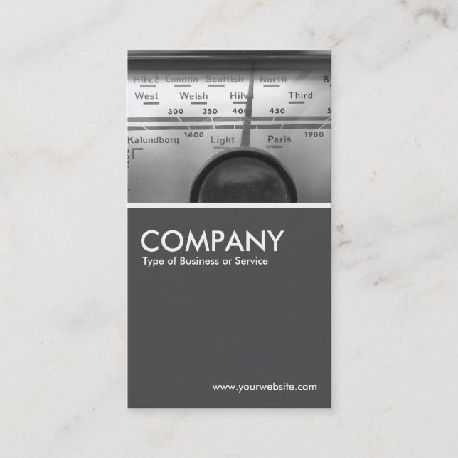 Old UK Radio Dial  - 70pc Grey Business Card (Front)