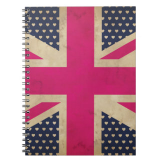 Old Union Jack in Pink Flag Notebook