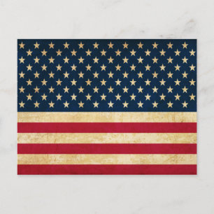 Old USA flag Postcard